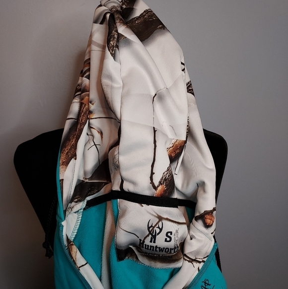 Huntworth 1/4 Zip Hoodie Blue/White Camo Size: Small - Picture 14 of 14